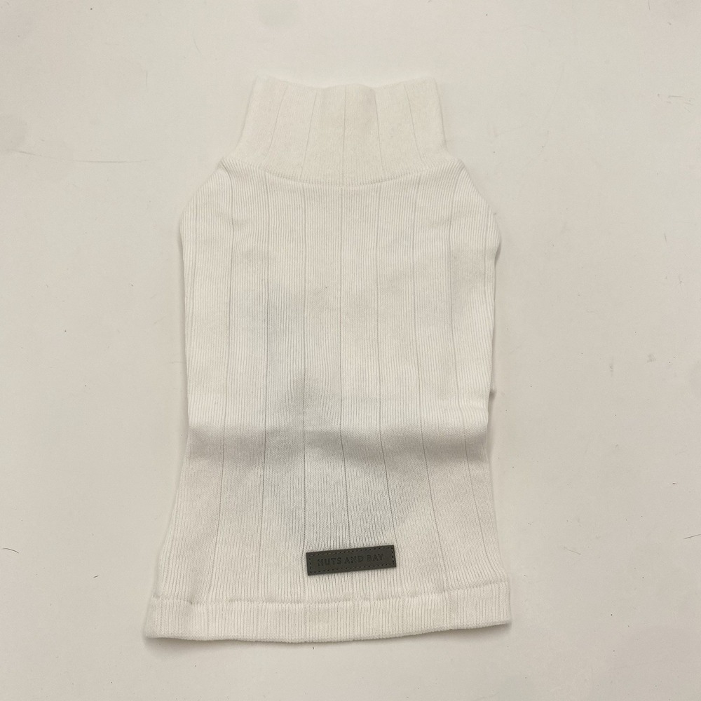Huts And Bay Knit Dog Tee Cream‎ Medium New